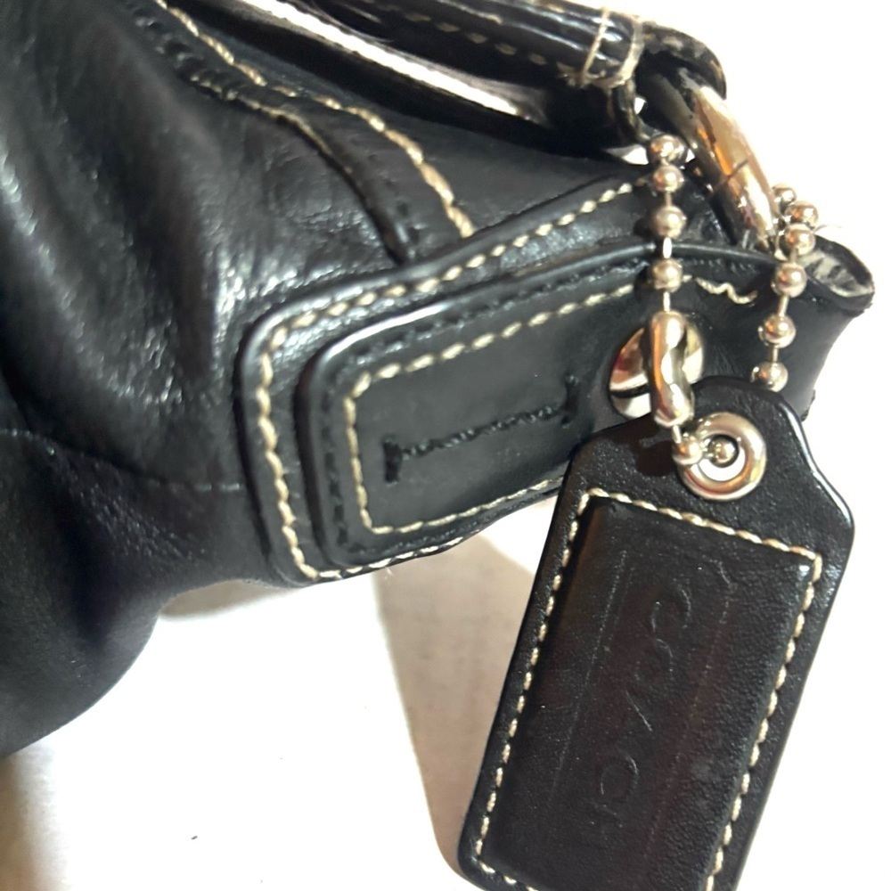 Coach vintage Black Leather Shoulder Bag - Picture 8 of 9